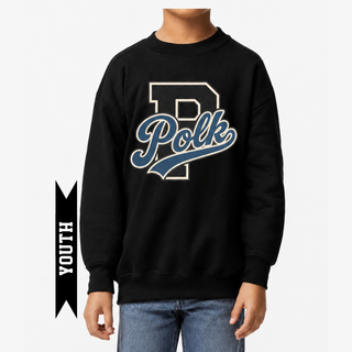 Youth Polk County Varsity Letter Graphic Crewneck Sweatshirt