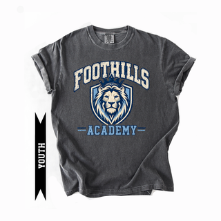 Youth Foothills Academy Collegiate Lion Graphic Comfort Colors Tee