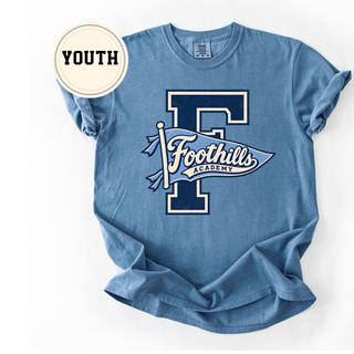 Youth Foothills Academy Collegiate Pennant Flag Comfort Colors Tee