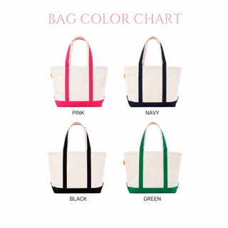 Embroidered Color Block Canvas Tote Bag Custom