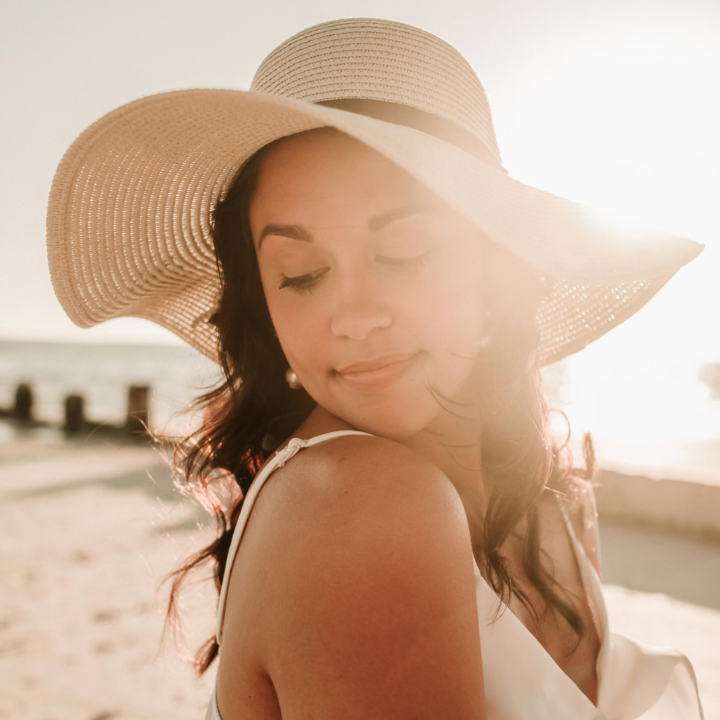 Personalized Beach Hat / Floppy Hat - Natural