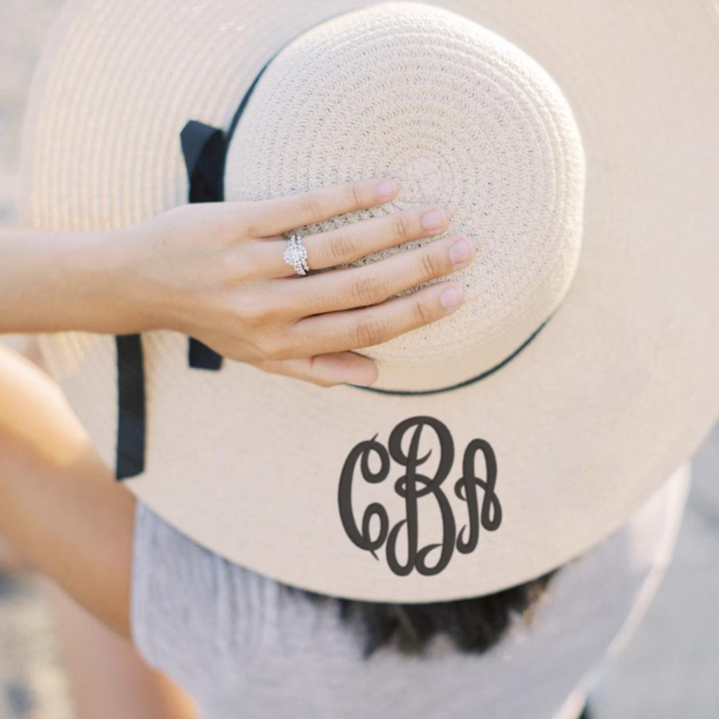 Personalized Beach Hat / Floppy Hat - Natural