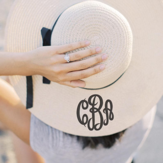 Personalized Beach Hat / Floppy Hat - Natural
