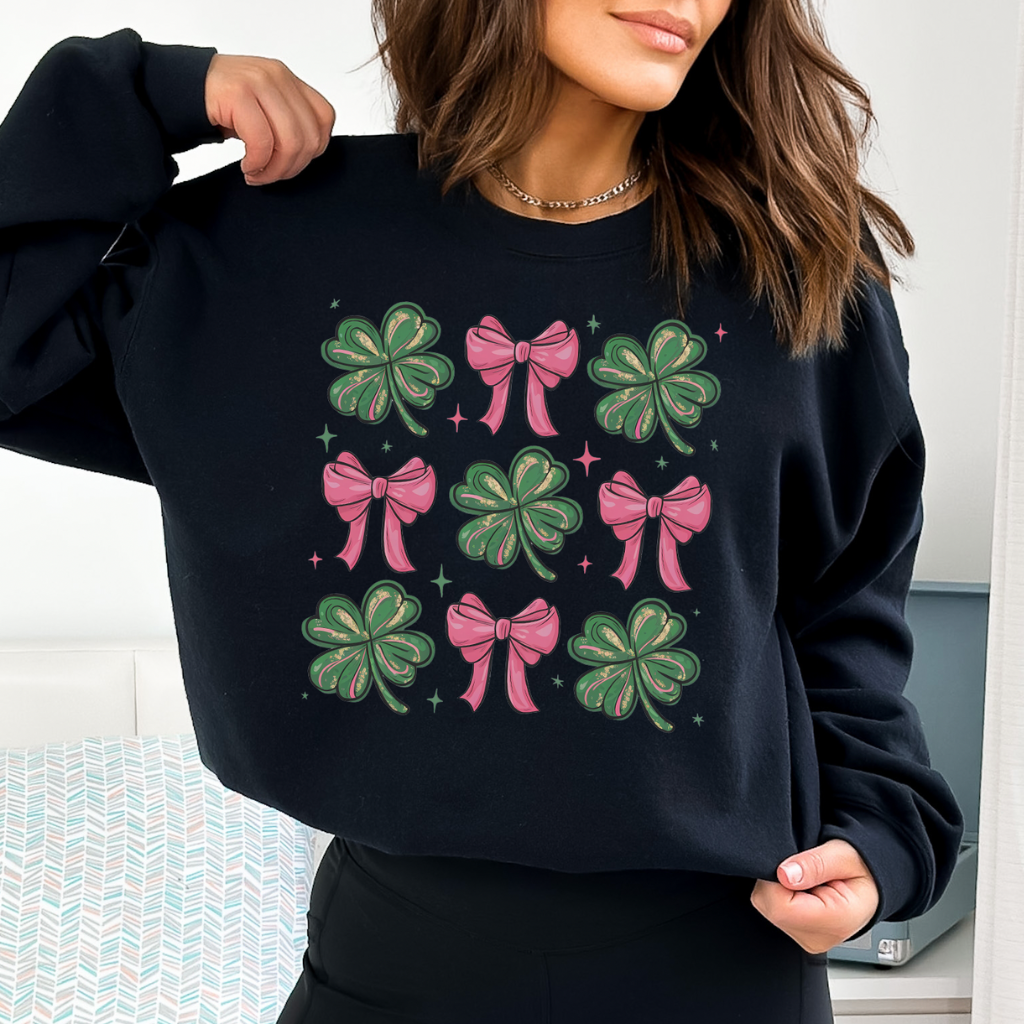 Clovers &amp; Bows St. Patrick’s Day Sweatshirt