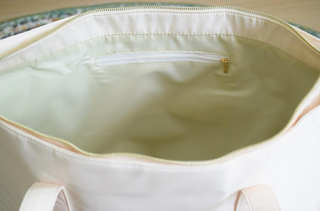 Embroidered Tote Bag, Nylon Name Classic Tote with Zipper