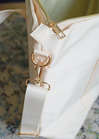 Embroidered Tote Bag, Nylon Name Classic Tote with Zipper