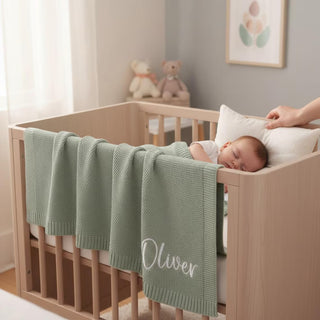 Ruffle Embroidered Baby Blanket with Name