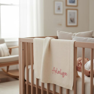 Ruffle Embroidered Baby Blanket with Name
