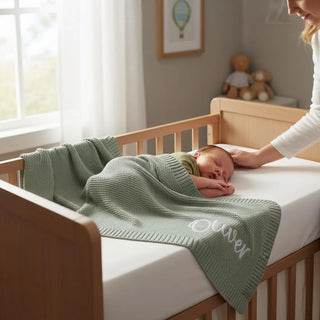 Ruffle Embroidered Baby Blanket with Name
