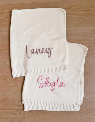 Ruffle Embroidered Baby Blanket with Name