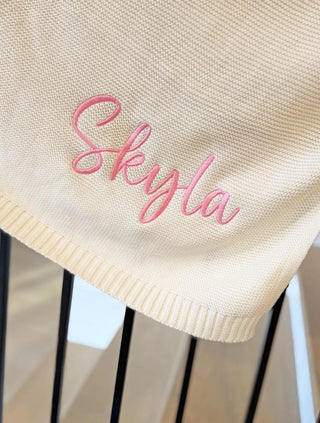 Ruffle Embroidered Baby Blanket with Name