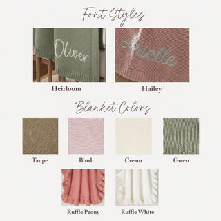Ruffle Embroidered Baby Blanket with Name