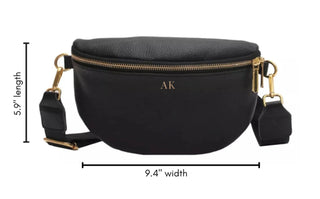 Black Leather Fanny Pack Crossbody Bags