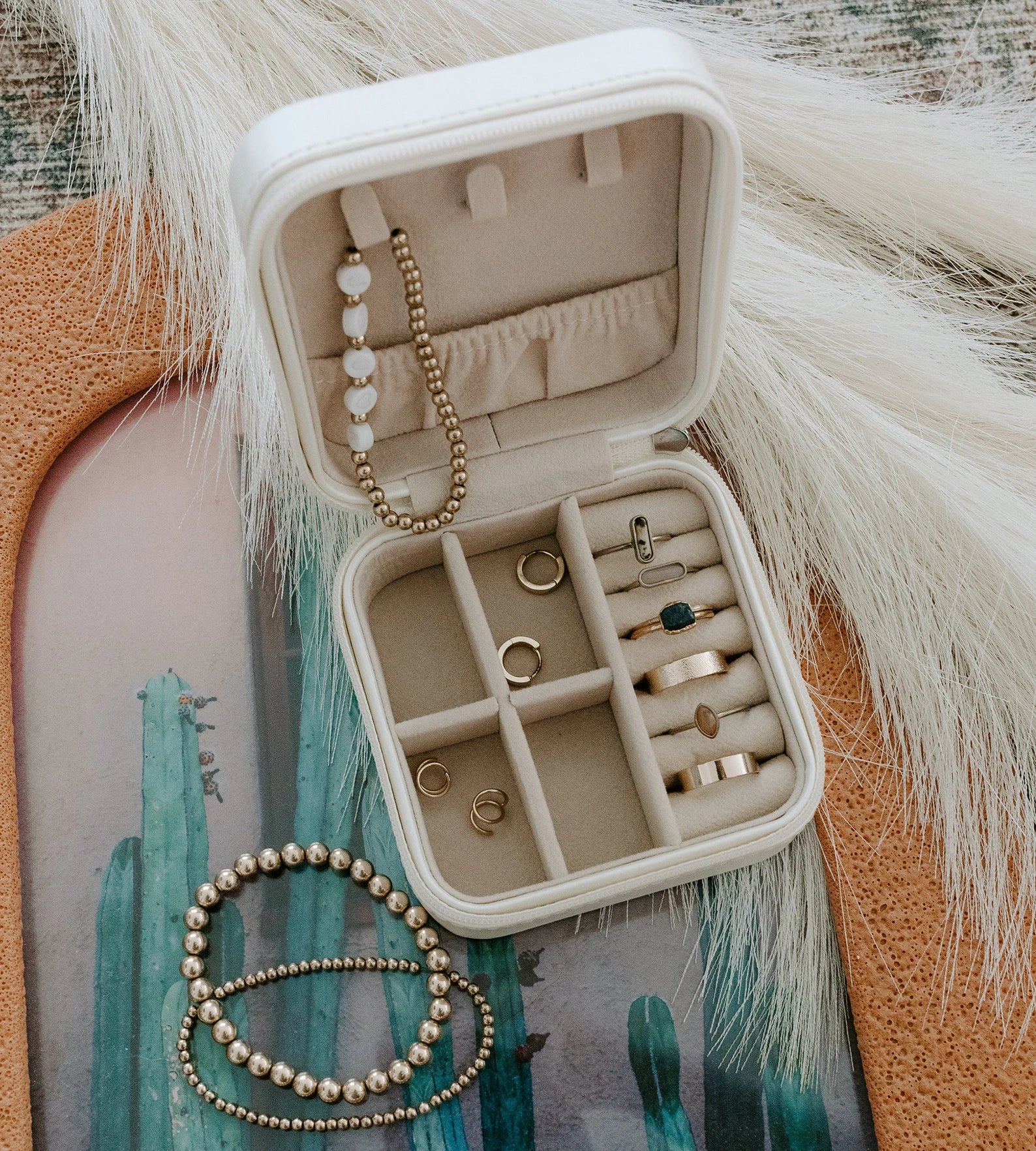 Personalized Block Print Jewelry Travel Case