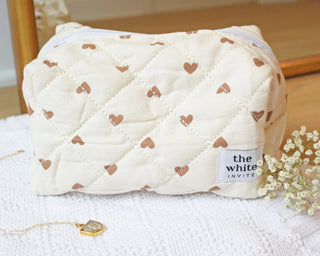 Floral Makeup Bag, Quilted Cotton Cosmetic Bag, Toiletry Bag Women