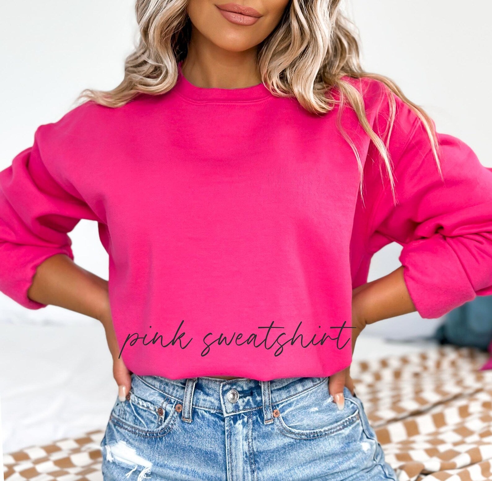 Neutral Initial Embroidered Minimalist Monogrammed Crewneck Sweatshirt