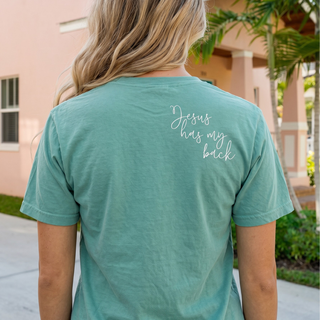 Jesus Has My Back Christian Comfort Colors Tee