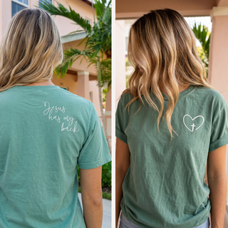 Jesus Has My Back Christian Comfort Colors Tee