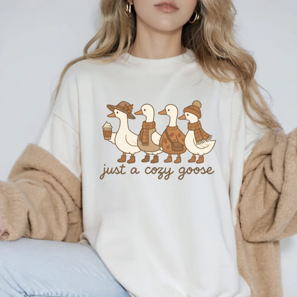 Just a Cozy Goose Fall Comfort Colors Tee