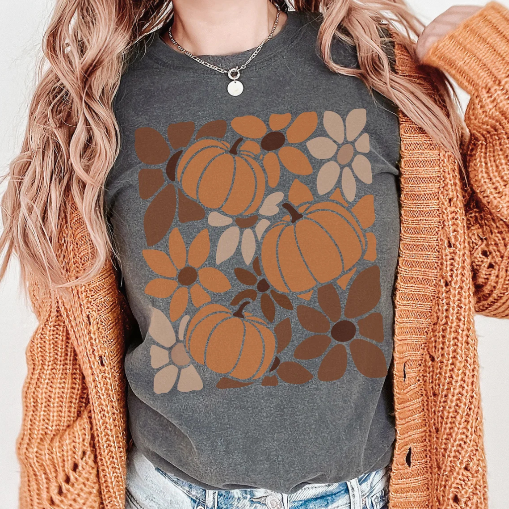 Neutral Pumpkins Autumn Comfort Colors Graphic Tee