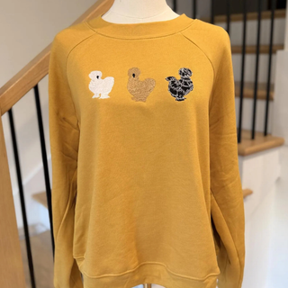 Silkie Chicken Embroidered Farm Sweatshirt
