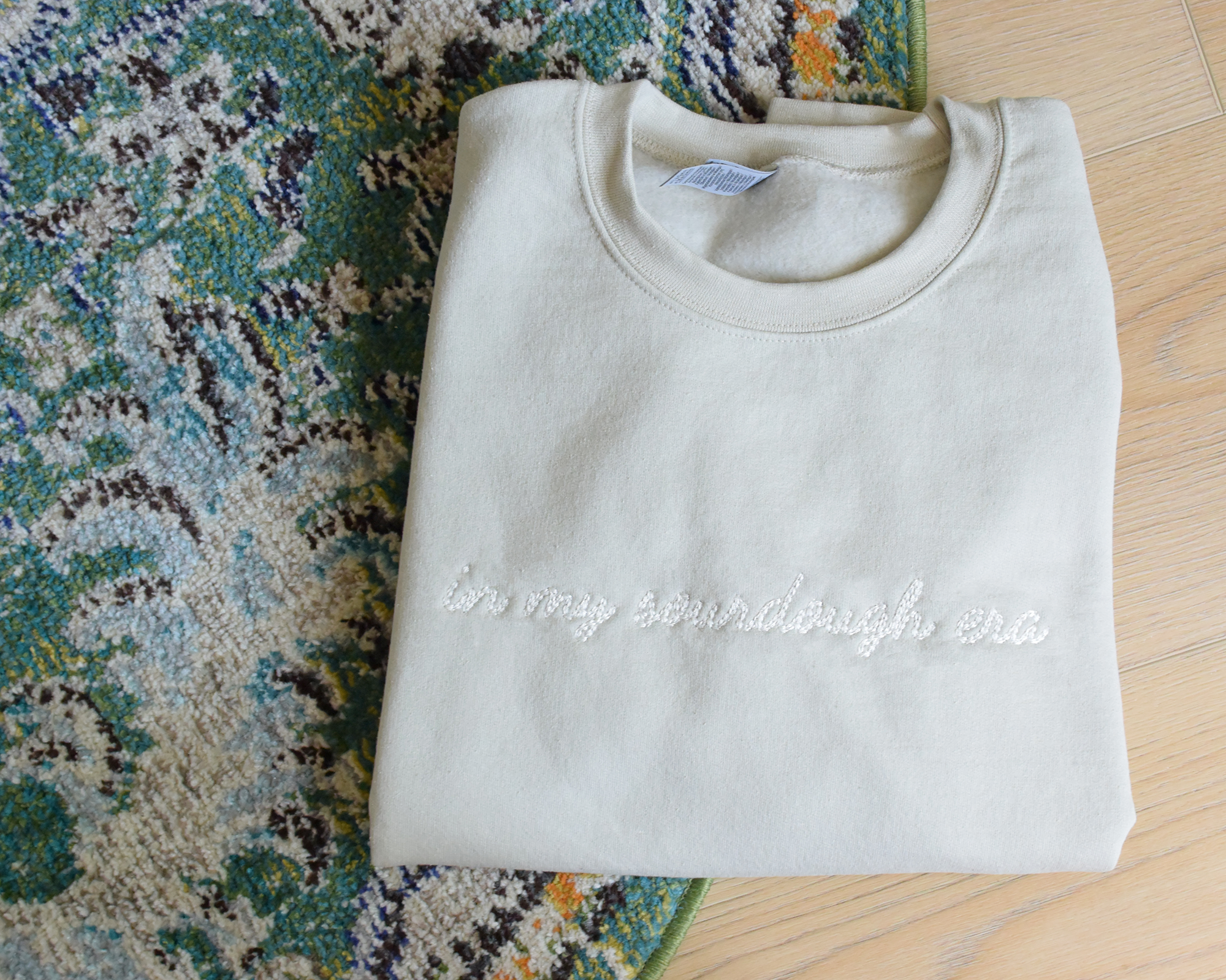 Embroidered In My Sourdough Era Crewneck Sweatshirt