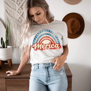 Rainbow Merica - 4th of July Women's Graphic Tees