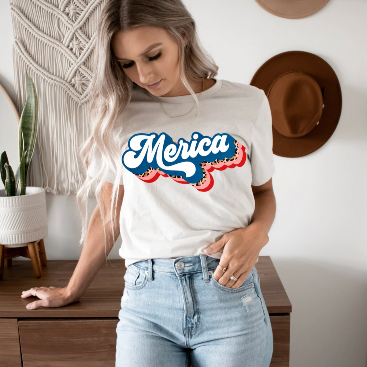 Leopard Merica - 4th of July Women&#39;s Graphic Tees