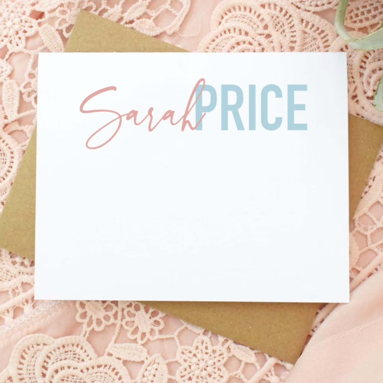 Custom Notecard Personalized Stationery Set, elegant and customizable stationery perfect for thank-you notes, weddings, or everyday correspondence, featuring high-quality paper and timeless designs, available at Melody Faye.