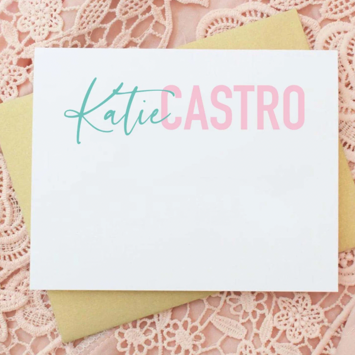 Custom Notecard Personalized Stationery Set, elegant and customizable stationery perfect for thank-you notes, weddings, or everyday correspondence, featuring high-quality paper and timeless designs, available at Melody Faye.