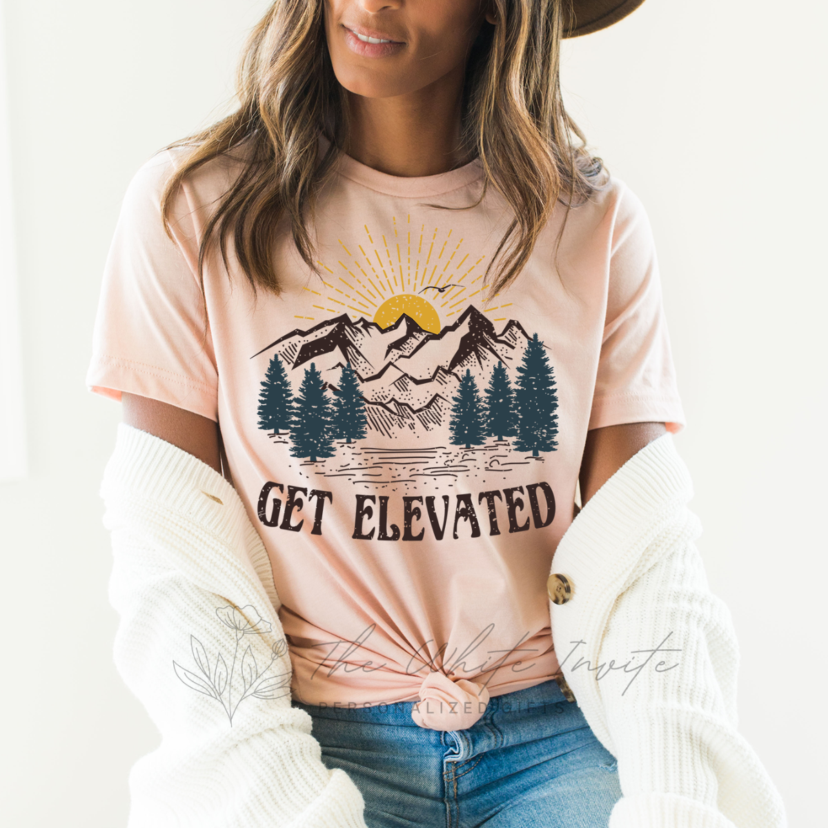 Get Elevated Mountain Women&#39;s Outdoor Graphic T-Shirt