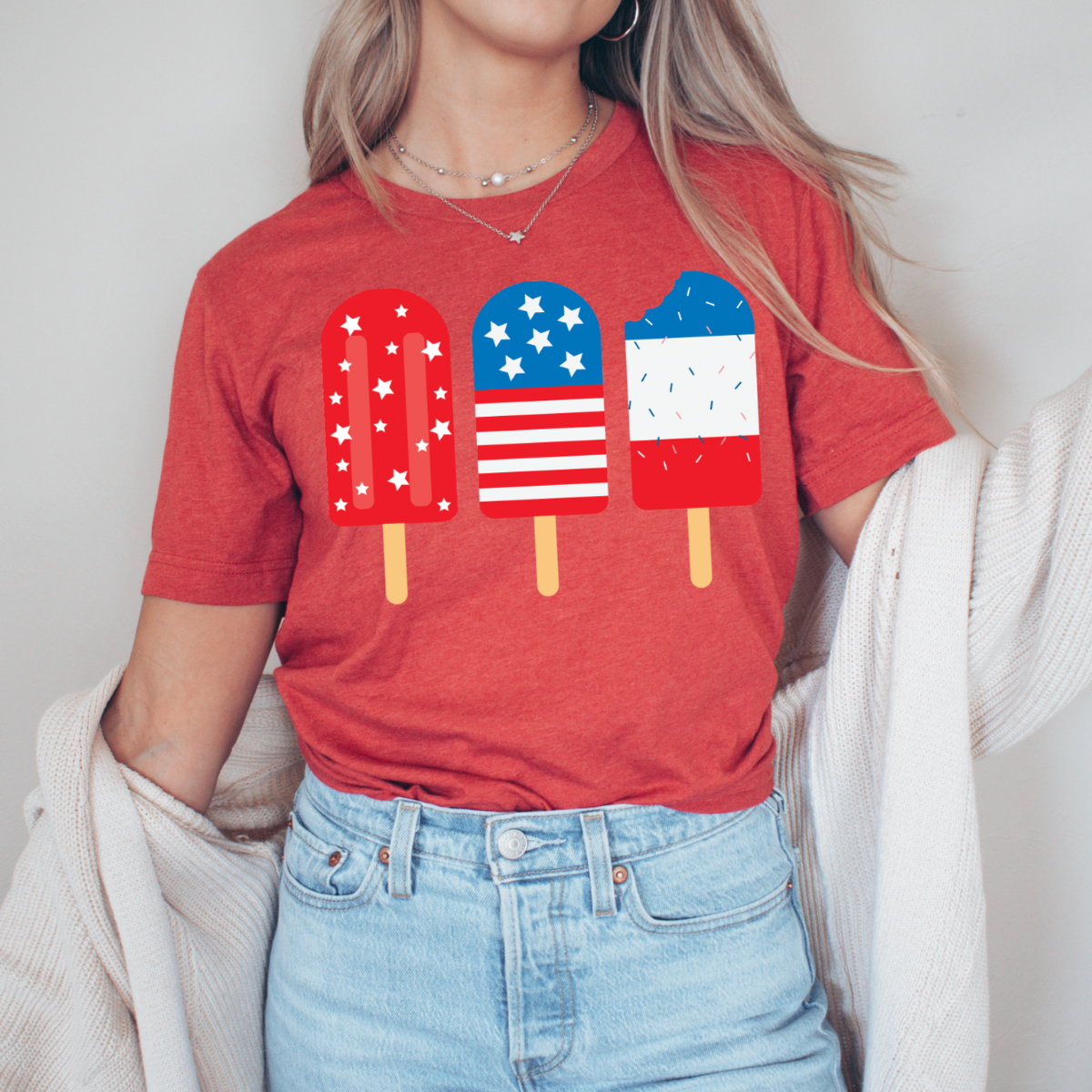 Red White and Blue Popsicle - 4th of July Women&#39;s Graphic Tees