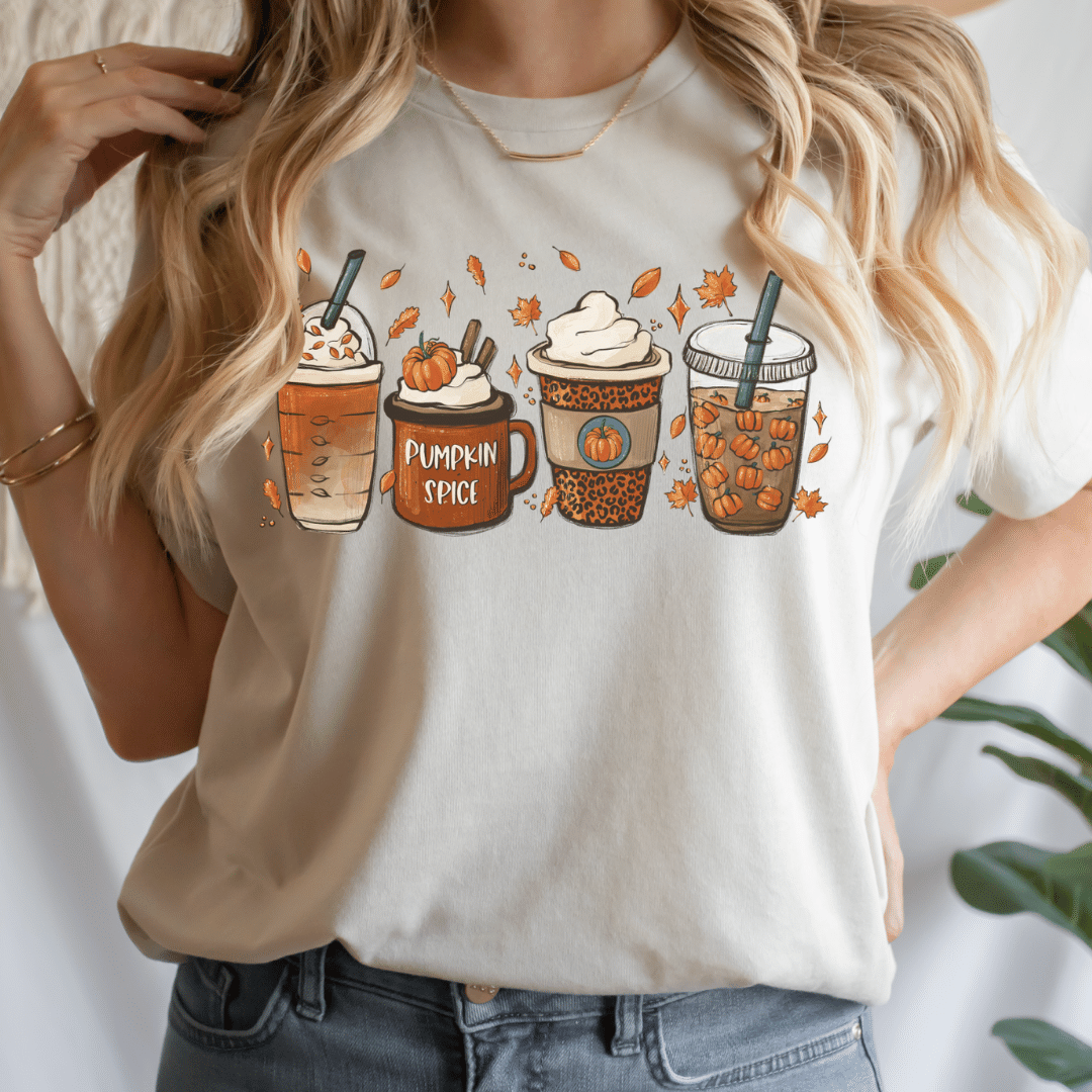 Pumpkin Spice Coffee Fall Graphic Tee | Women Graphic Tees