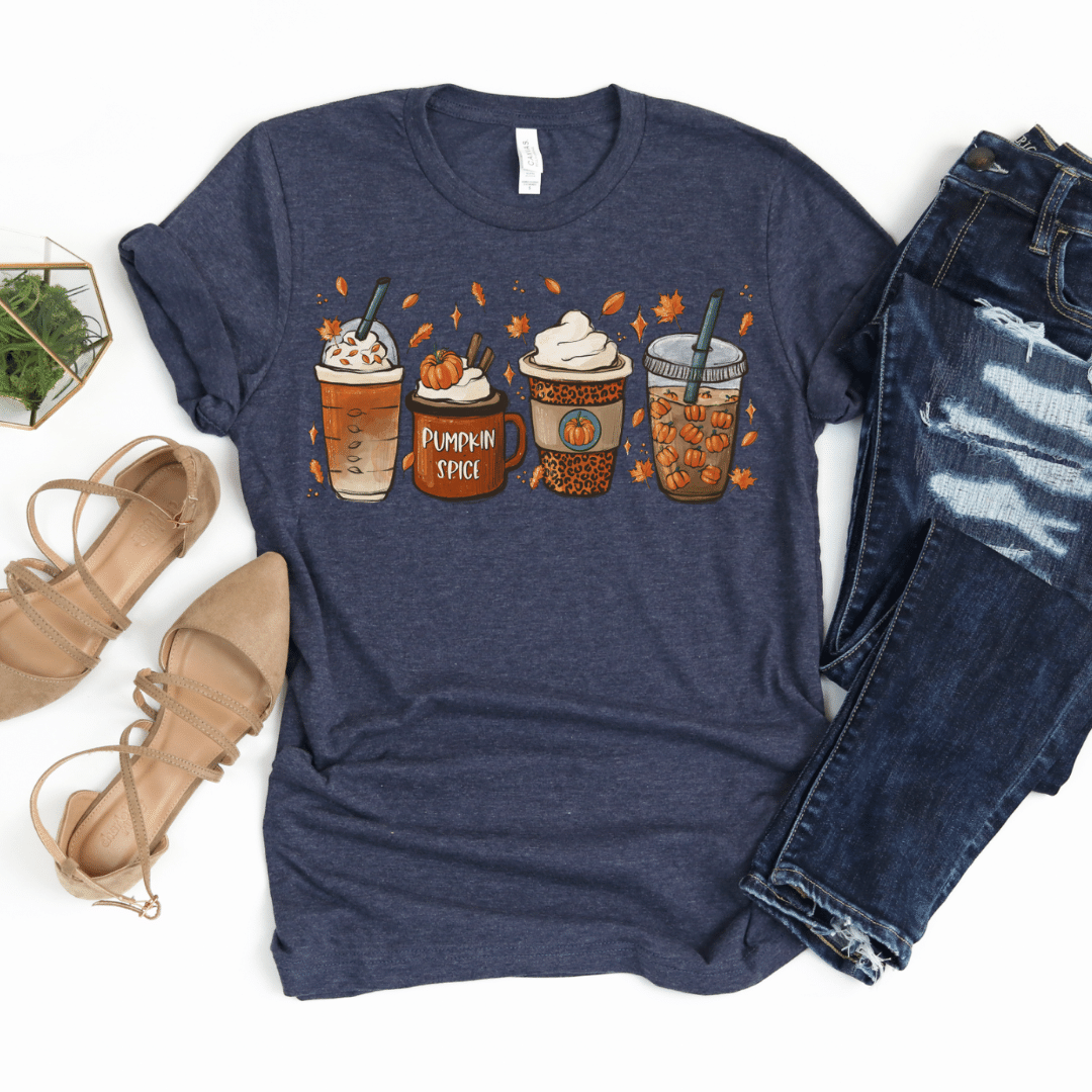 Pumpkin Spice Coffee Fall Graphic Tee | Women Graphic Tees