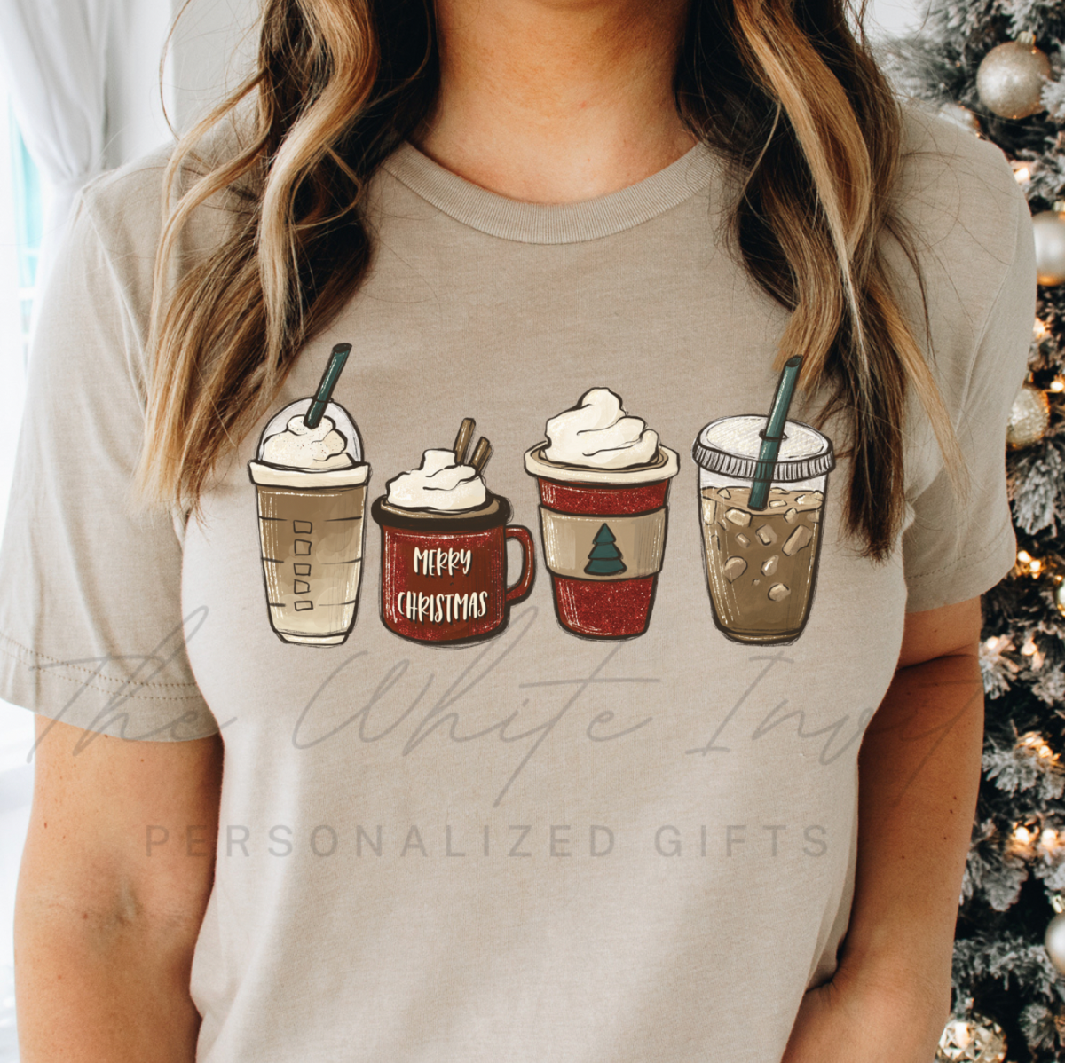 Neutral Christmas Lattes Women&#39;s Graphic Tee