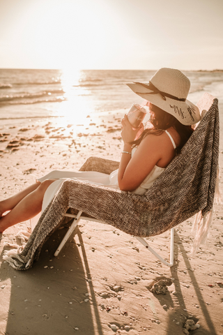 Personalized Mrs. Beach Hat / Floppy Hat - Natural