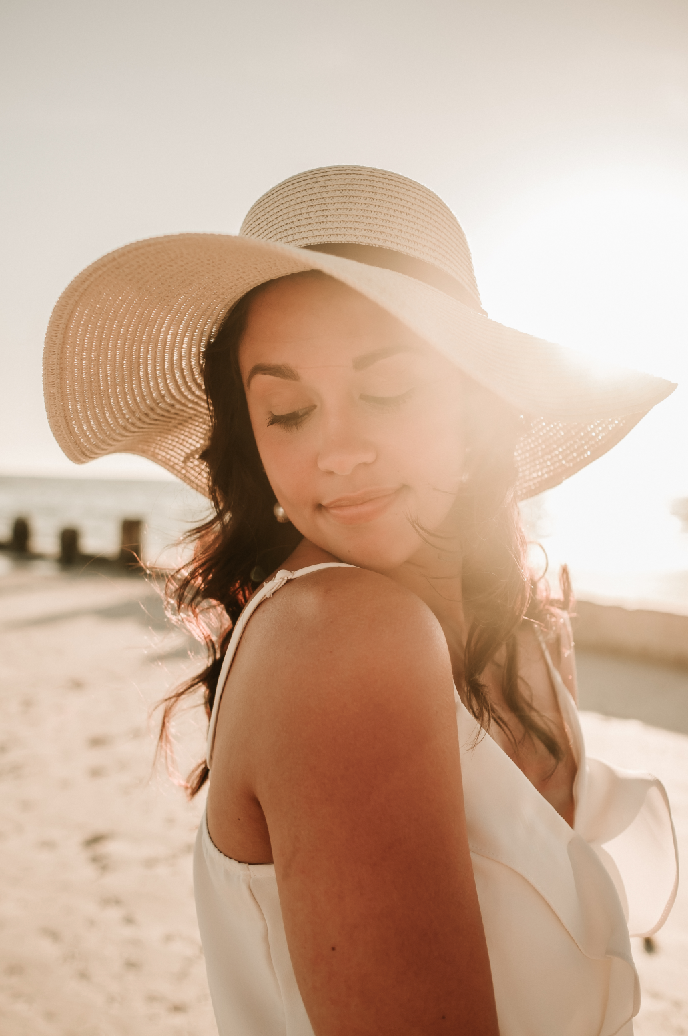 Personalized Living My Best Life (or Your Choice of Wording) Beach Hat Floppy Hat side