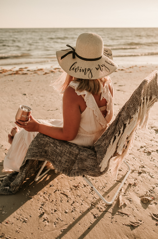 Personalized Living My Best Life (or Your Choice of Wording) Beach Hat / Floppy Hat