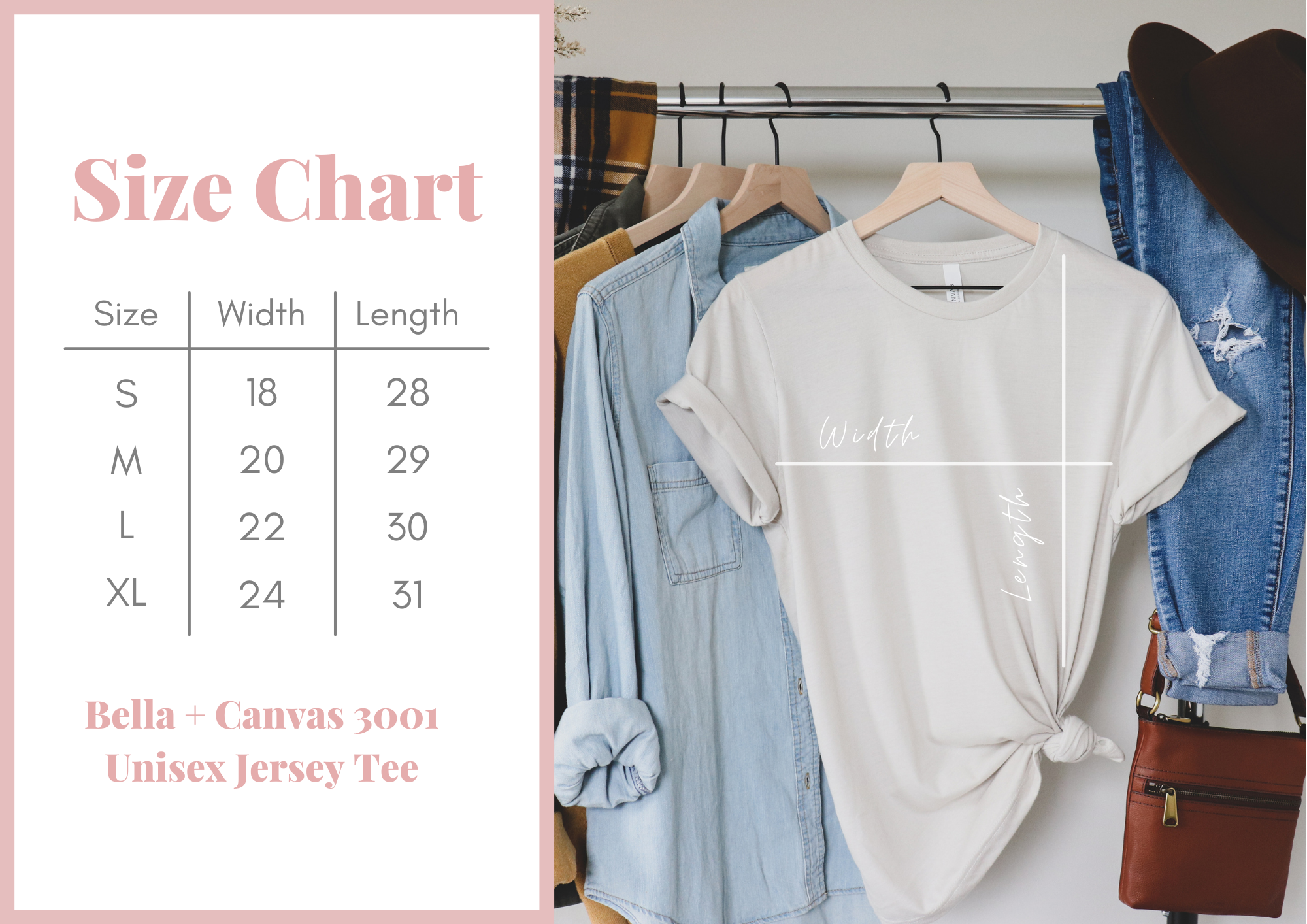 size chart for Merry Christmas Trees Graphic Tee