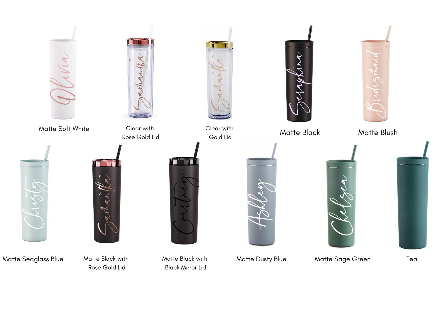 Personalized Acrylic Rubber Tumbler with Lid and Straw – Custom Name Reusable Cup, Insulated Cold Drink Travel Mug for Coffee, Iced Tea, or Smoothies