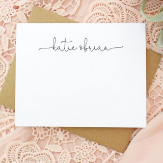 Custom Calligraphy Personalized Stationery Note Card Set