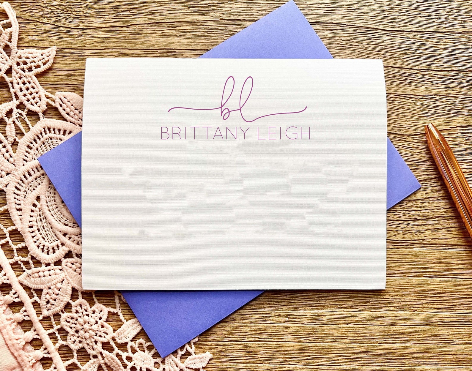 Modern Personalized Stationary - Notecard Set