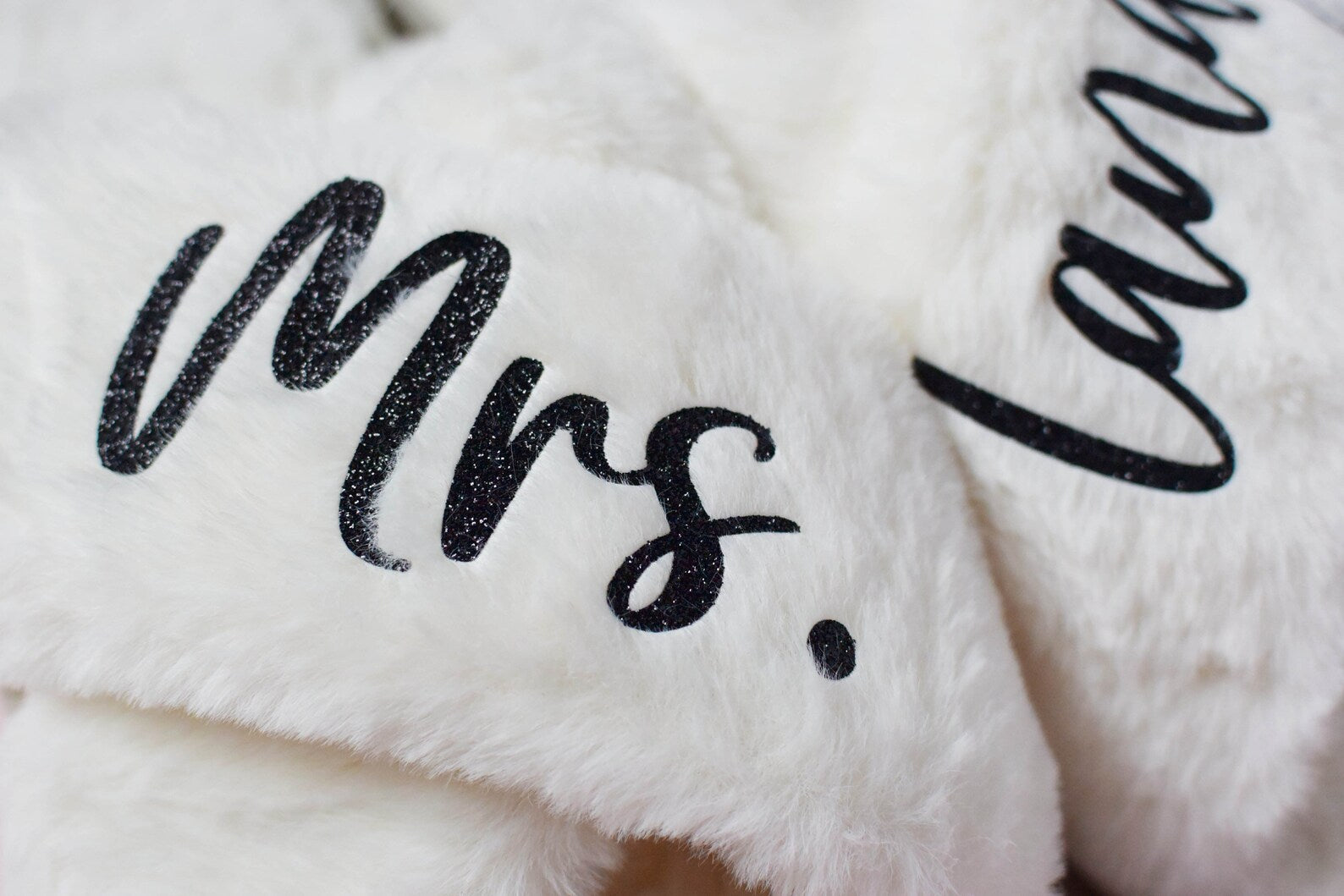 Personalized Fluffy Bridal Slipper